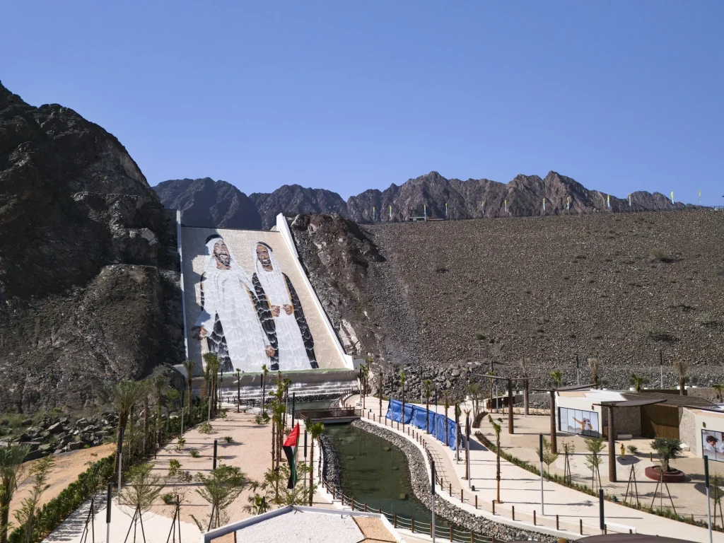 The monumental mosaic set among Hatta’s mountains